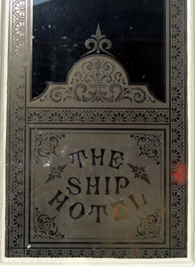Ship Public House door October 2008